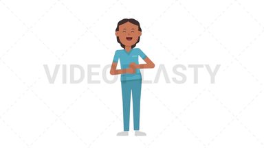 Indian Female Nurse Laughing Stock Animation