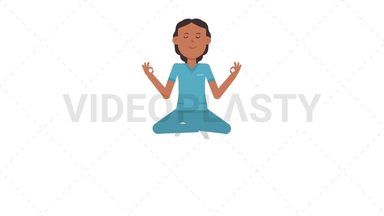 Indian Female Nurse Meditating Stock Animation