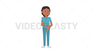 Indian Female Nurse Sad Stock Animation