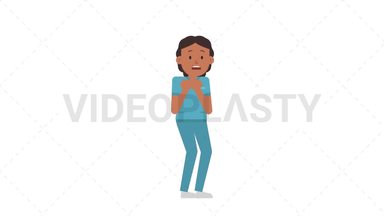 Indian Female Nurse Scared Stock Animation
