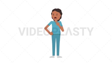 Indian Female Nurse Shortness of Breath Stock Animation