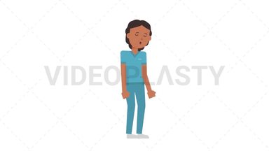 Indian Female Nurse Sleepy Stock Animation