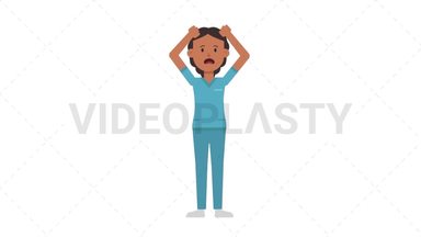 Indian Female Nurse Stressed Stock Animation