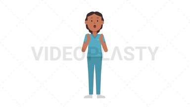 Indian Female Nurse Surprised Stock Animation