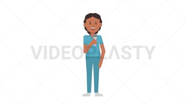Indian Female Nurse Talking on Microphone Stock Animation