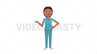 Indian Female Nurse Talking Stock Animation