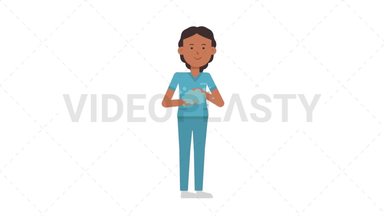 Indian Female Nurse Washing Hands Stock Animation