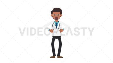 Indian Male Doctor Angry Stock Animation