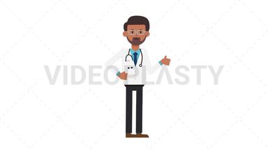 Indian Male Doctor Approve Stock Animation