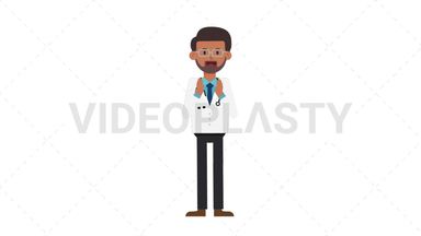 Indian Male Doctor Clapping Stock Animation