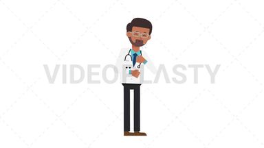 Indian Male Doctor Coughing Stock Animation