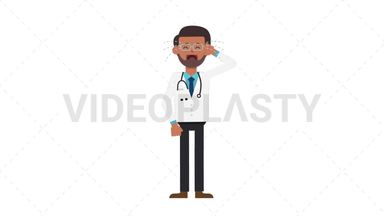 Indian Male Doctor Crying Stock Animation