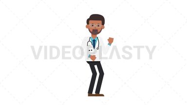 Indian Male Doctor Dancing Stock Animation