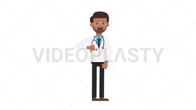 Indian Male Doctor Disapprove Stock Animation