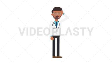 Indian Male Doctor Fever Stock Animation