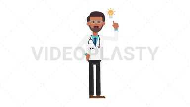 Indian Male Doctor Idea Stock Animation