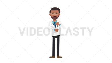 Indian Male Doctor Laughing Stock Animation