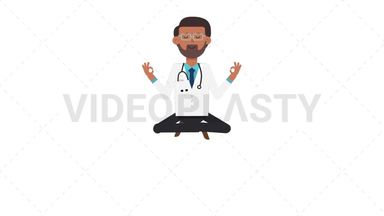 Indian Male Doctor Meditating Stock Animation