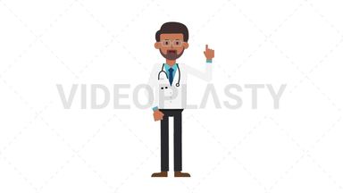 Indian Male Doctor Pointing Above Stock Animation