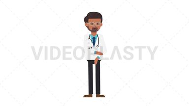 Indian Male Doctor Sad Stock Animation
