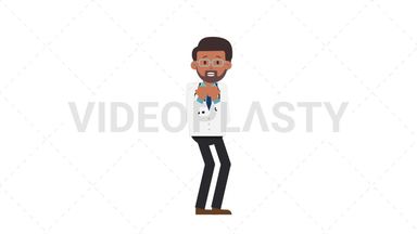 Indian Male Doctor Scared Stock Animation