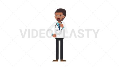 Indian Male Doctor Shortness of Breath Stock Animation