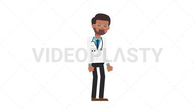 Indian Male Doctor Sleepy Stock Animation