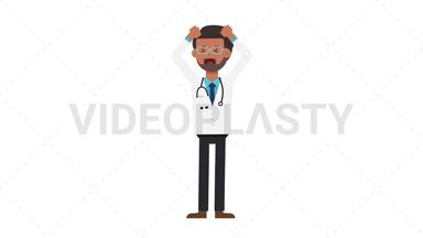 Indian Male Doctor Stressed Stock Animation