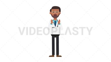 Indian Male Doctor Surprised Stock Animation