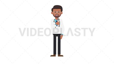 Indian Male Doctor Talking on Microphone Stock Animation