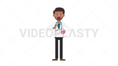 Indian Male Doctor Using Disinfectant Spray Stock Animation