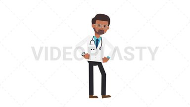 Indian Male Doctor Waiting Stock Animation