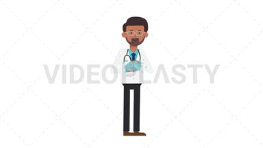Indian Male Doctor Washing Hands Stock Animation
