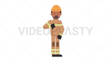 Indian Male Firefighter Disapprove Stock Animation