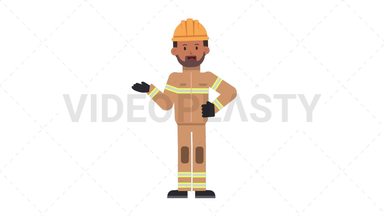 Indian Male Firefighter Talking Stock Animation