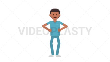 Indian Male Nurse Angry Stock Animation