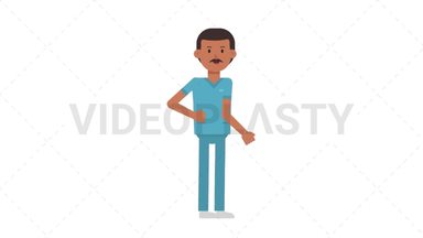Indian Male Nurse Approve Stock Animation