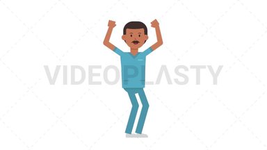 Indian Male Nurse Cheer Stock Animation