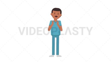 Indian Male Nurse Clapping Stock Animation