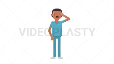 Indian Male Nurse Crying Stock Animation