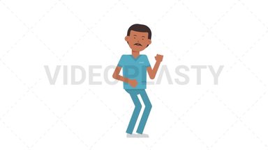 Indian Male Nurse Dancing Stock Animation