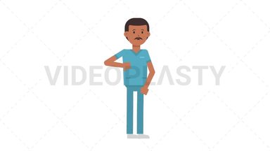 Indian Male Nurse Disapprove Stock Animation