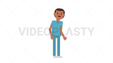 Indian Male Nurse Dizzy Stock Animation