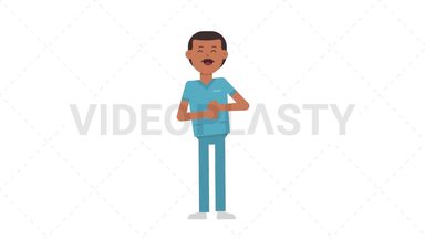 Indian Male Nurse Laughing Stock Animation