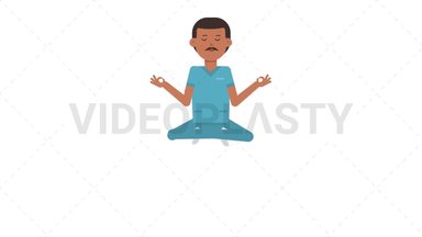 Indian Male Nurse Meditating Stock Animation