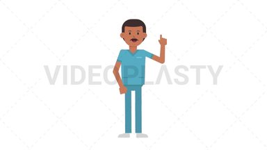Indian Male Nurse Pointing Above Stock Animation