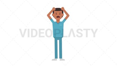 Indian Male Nurse Stressed Stock Animation
