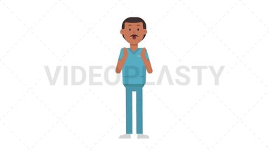 Indian Male Nurse Surprised Stock Animation