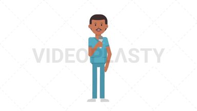 Indian Male Nurse Talking on Microphone Stock Animation