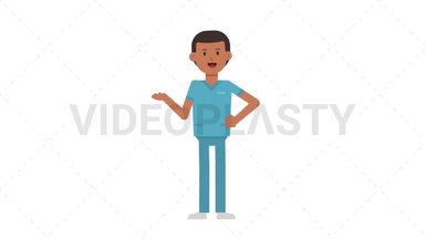 Indian Male Nurse Talking Stock Animation